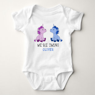 Body Unicorn Twins Boy Girl Bodysuit avec nom