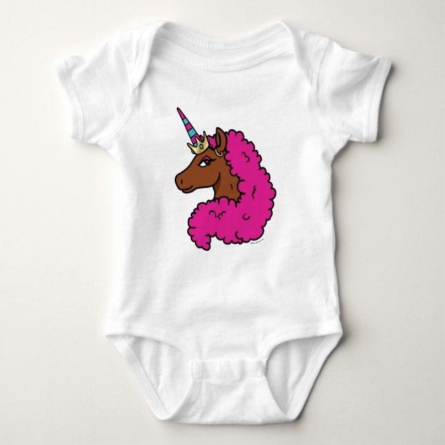Body Unicorne Afro Rose Chaud (Devant)