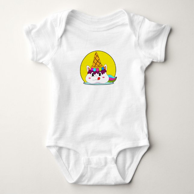 Body Unicorne avec cône de crème glacée (Devant)