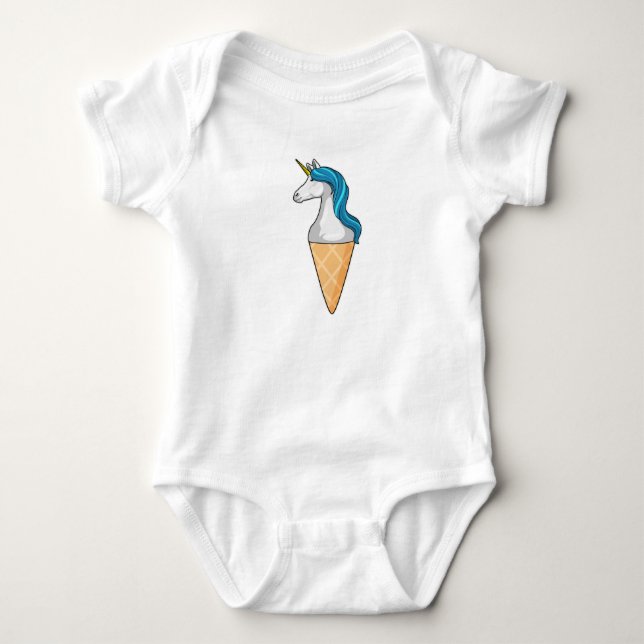 Body Unicorne avec crème glacée gaufre (Devant)