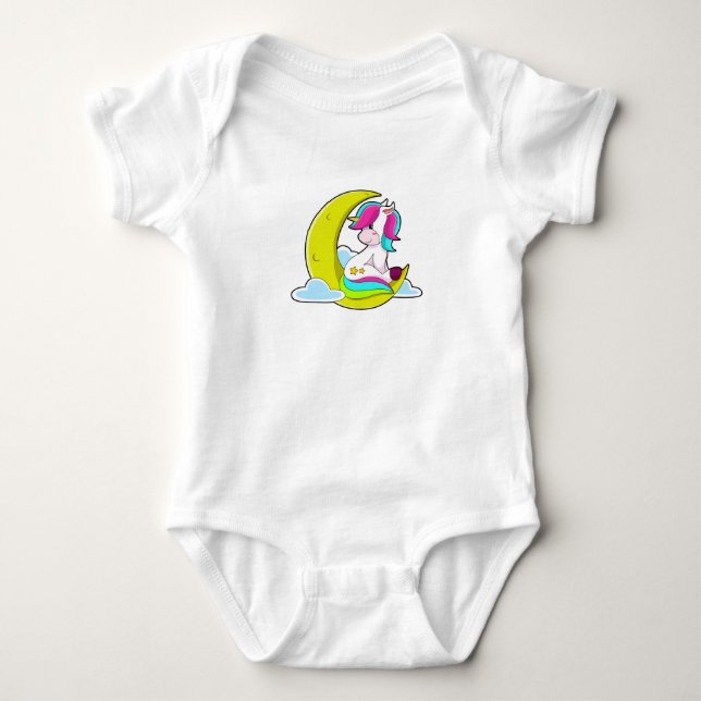 Body Unicorne avec nuages et lune (Devant)