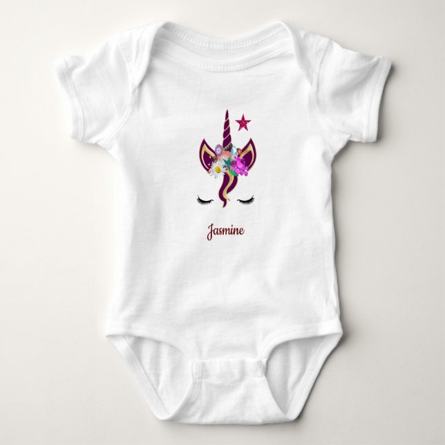 Body Unicorne avec Pony Face Baby Shirt (Devant)