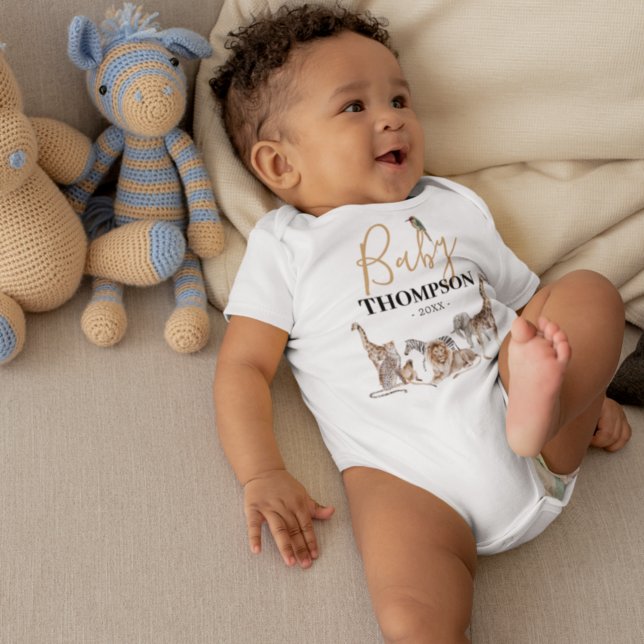 Body Unisex Safari Faire-part animal bébé (Créateur téléchargé)