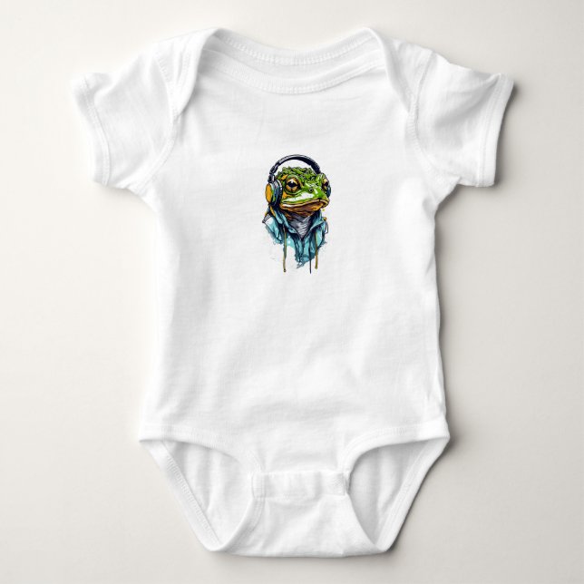 Body Urban Groove : Grenouille colorée avec casque (Devant)