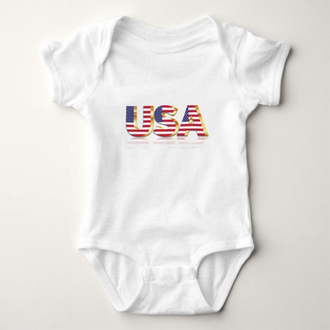 Body USA Drapeau Bodysuit ou T-shirt bébé (Devant)