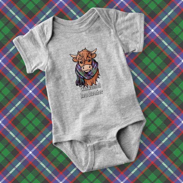 Body Vache des Highlands avec écharpe tartan Russell (Créateur téléchargé)
