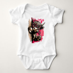 Body Vache des Highlands mignonne avec des lunettes en 