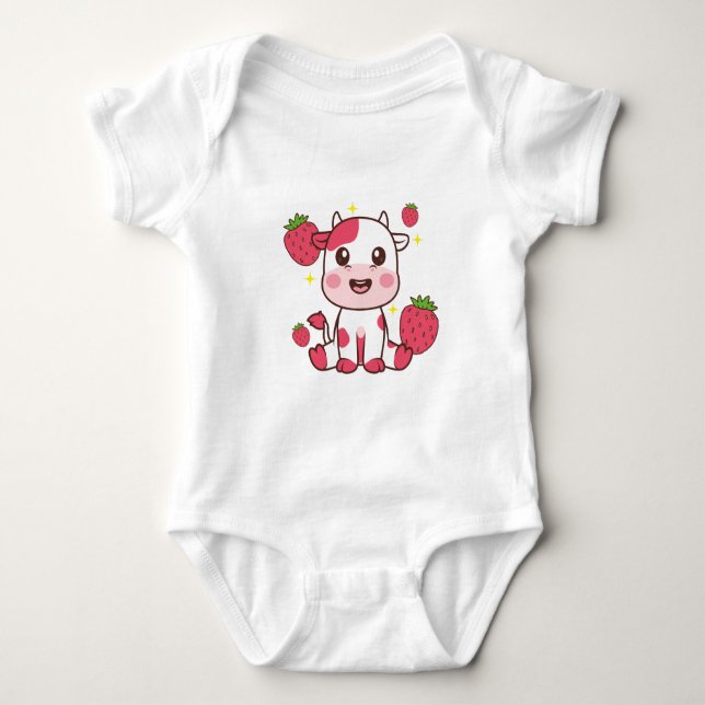 Body Vache fraise, Vache mignonne, Animal de compagnie  (Devant)