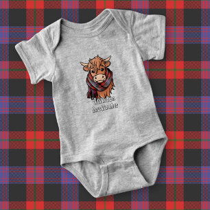 Body Vache Highland avec Écharpe Tartan Brown