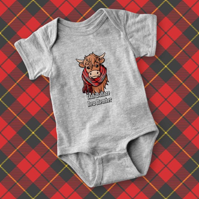 Body Vache Highland avec Écharpe Wallace Tartan (Créateur téléchargé)