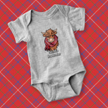 Vache Highland avec Rose Tartan Scarf
