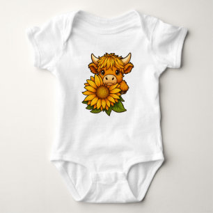 Body Vache mignonne et tournesol