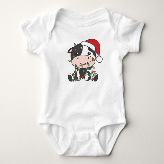Body Vache Noël Animaux d'hiver Vaches de vacances (Devant)