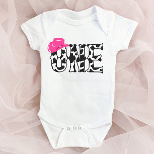 Body Vache Print Cowgirl Casquette ONE First 1Birthday 