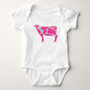 Body Vache rose et blanc Silhouette