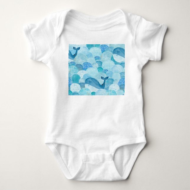 Body Vagues, baleine, texture bleu enfantine (Devant)