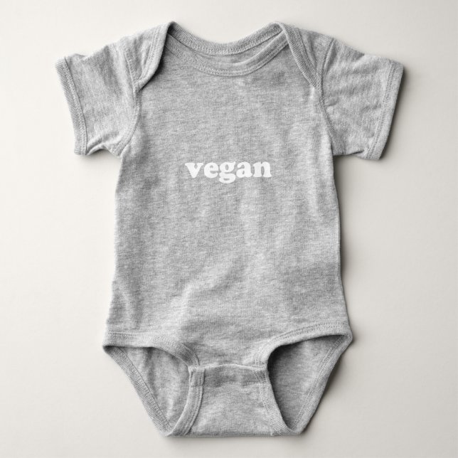 Body "végétalien" blanc lettres de bébé (Devant)
