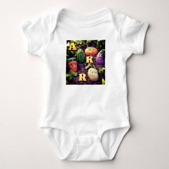 Body Veggie Friends Adventure Baby Bodysuit. (Devant)