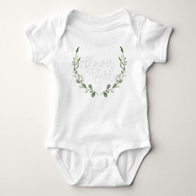 Body Verdure Aquarelle Wreath | Fleur fille (Devant)