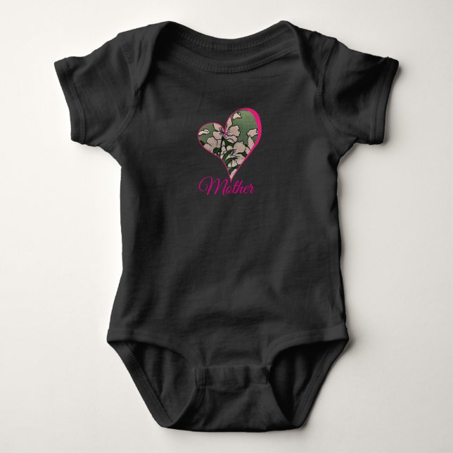 Body Vert Fleur Rose  (Devant)