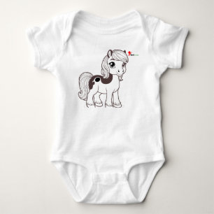 Body Vêtement bébé Cheval Chibi Mignon Petit Poney