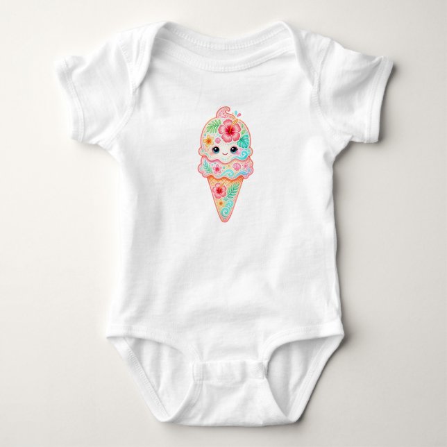 Body Vêtement bébé mignon Kawaii glace (Devant)