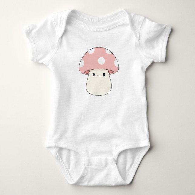 Body Vêtement de bébé champignon rose mignon – Crapaud  (Devant)