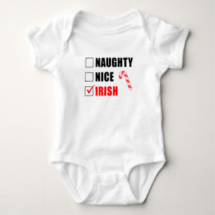 Body Vêtement de bébé Naughty Nice Irish Santa List