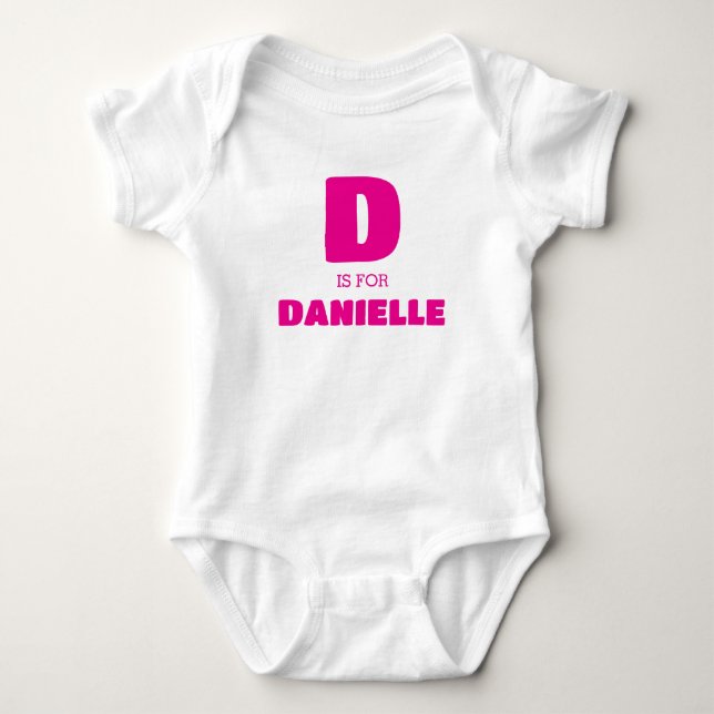 Body Vêtements bébé lettre D, Combinaison bébé avec pré (Devant)