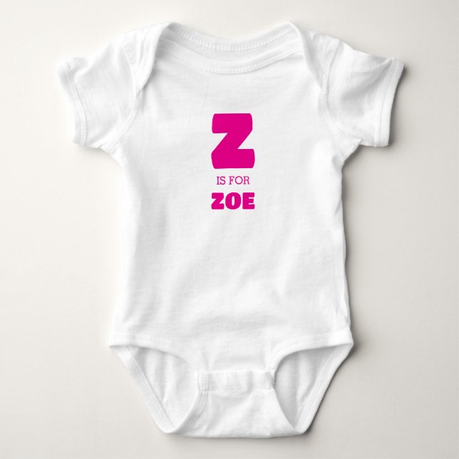 Body Vêtements bébé lettre Z, Combinaison bébé avec pré (Devant)