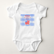 Vêtements de bébé BLEU CHECK GINGHAM DRApeau USA B