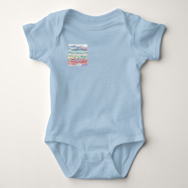 Body Vêtements de bébé. Design "Couches de terre"  (Devant)