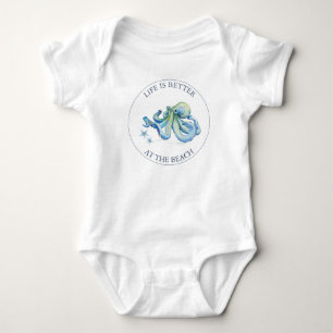 Body Vêtements de bébé garçon pieuvre bleue mignons