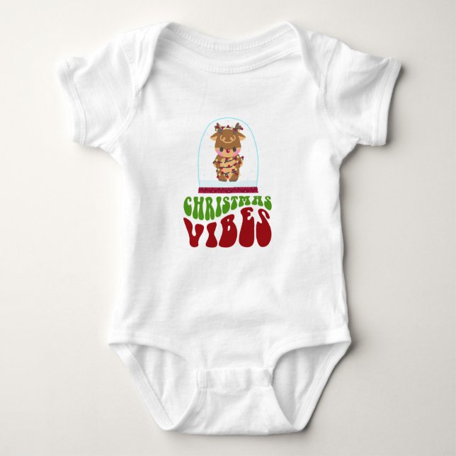 Body Vibes de Noël | Reindeer Baby Bodysuit (Devant)