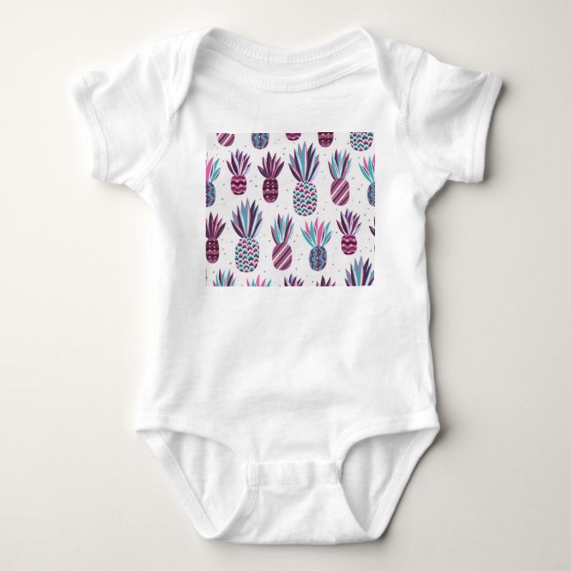 Body Vibes d'été : Motif d'ananas, points colorés (Devant)
