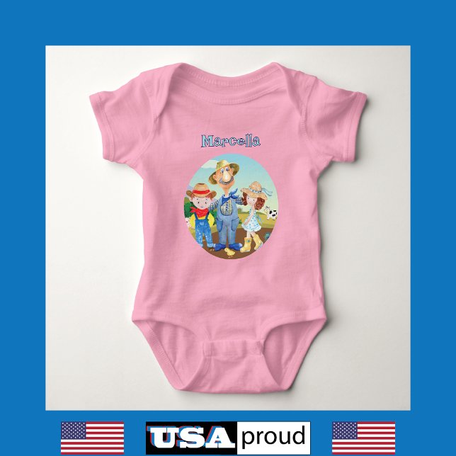 Body Vieux MacDonald's 🐮 mignon Monogramme de famille  (Créateur téléchargé)