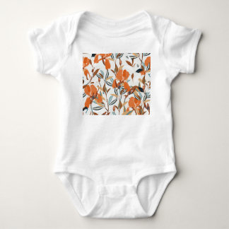 Body Vintage motif floral d'Iris orange