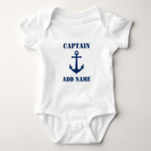 Body Vintage Navy Blue Boat Ancre & Baby Name/Rank