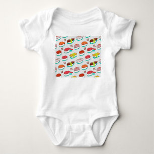 Body Vintage nigiri sushi, motif doodé