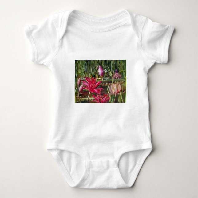 Body Vintage Peinture Fleurs roses (Devant)