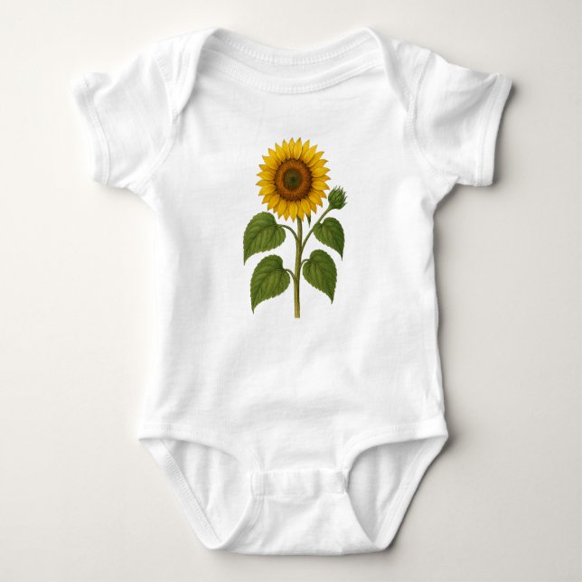 Body Vintage Sunflower Baby Bodysuit Cotton (Devant)