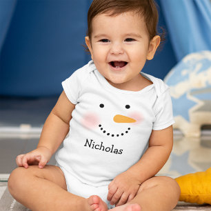 Body Visage de bonhomme de neige heureux Nom personnali