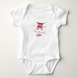 Body Visage de chat rouge LOVE de la Saint-Valentin