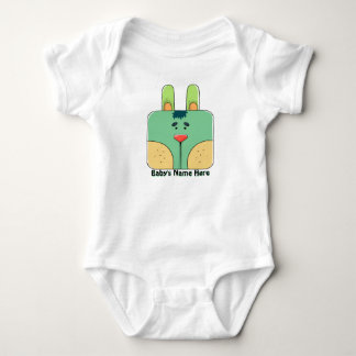 Body Visage de lapin en vert Personnalisé bébé Creeper