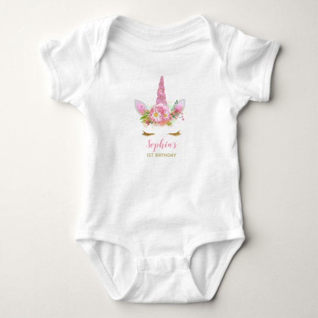 Body Visage de Licorne Mignonne Premier Anniversaire de (Devant)