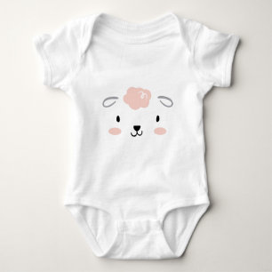 Body Visage rose pelucheux heureux de moutons de bébé