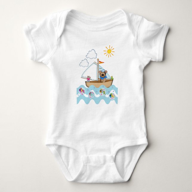 Body Voile Ours et son petit chat Tee (Devant)