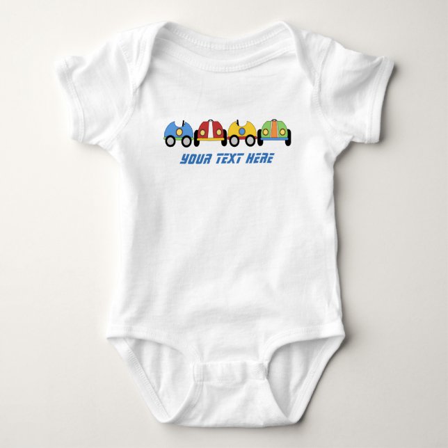 Body Voitures de course personnalisées Baby Romper (Devant)