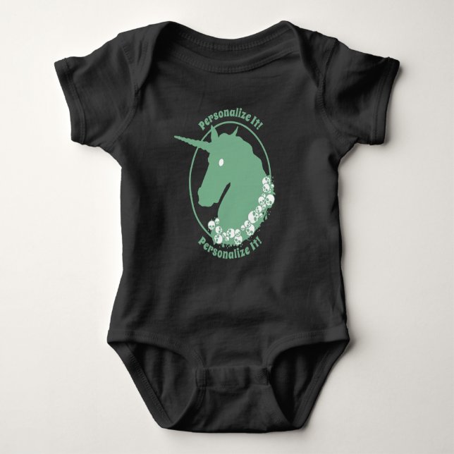 Body Votre texte Licorne Zombie Vert (Devant)