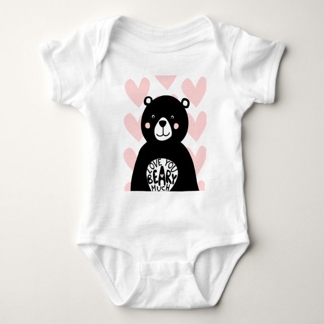 Body Vous aimez Beary Much Ours en forme d'ourson rose  (Devant)